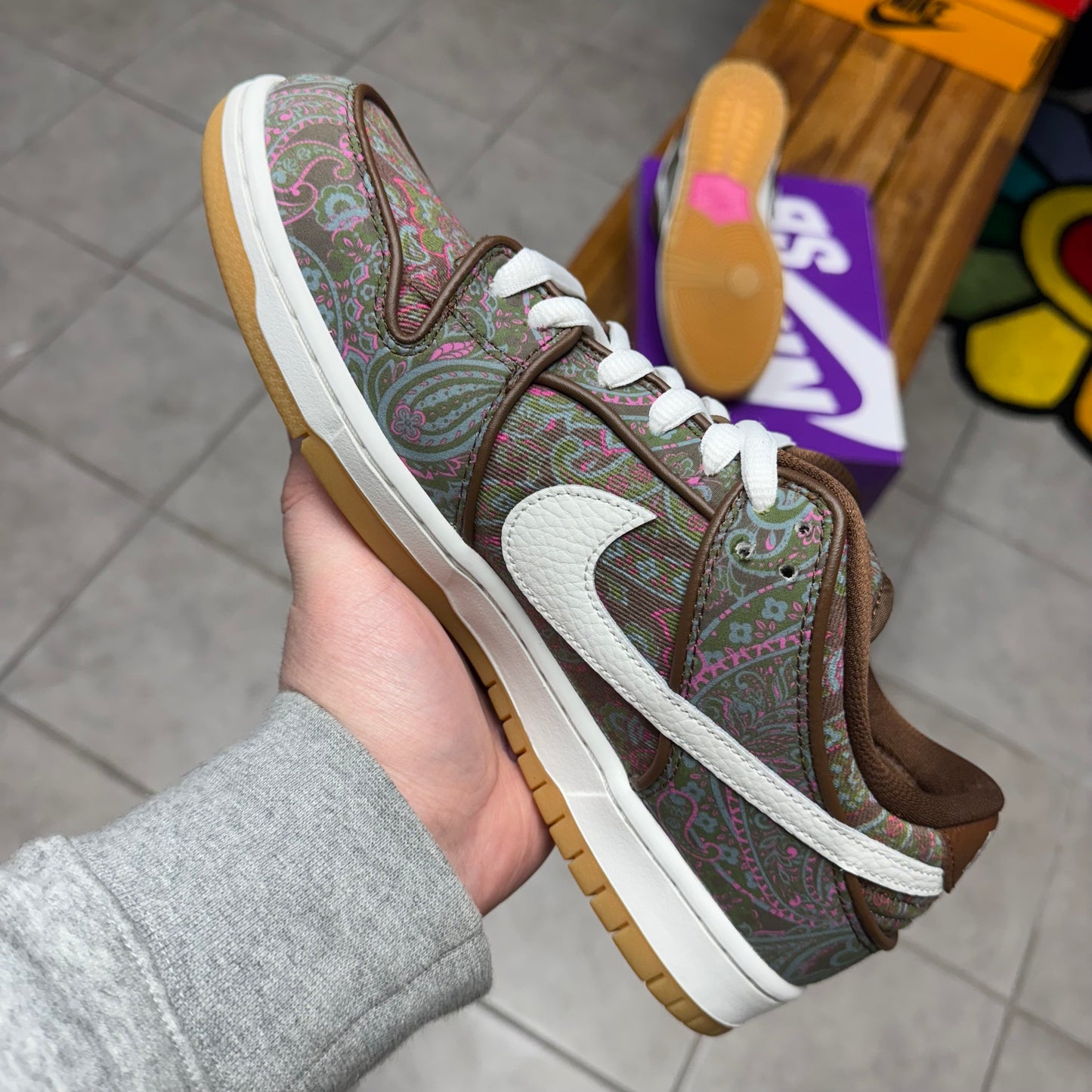 SB Dunk Low Paisley Brown (Worn)