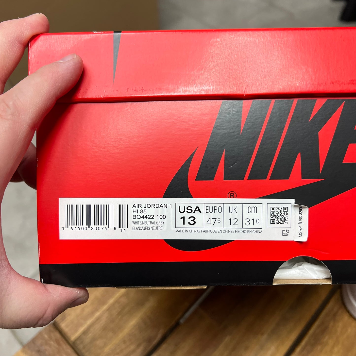 Jordan 1 High ‘85 Neutral Gray (Worn)