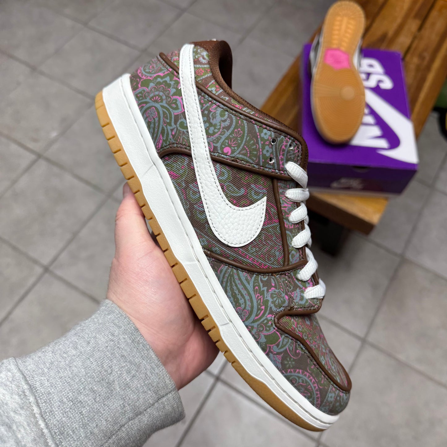 SB Dunk Low Paisley Brown (Worn)