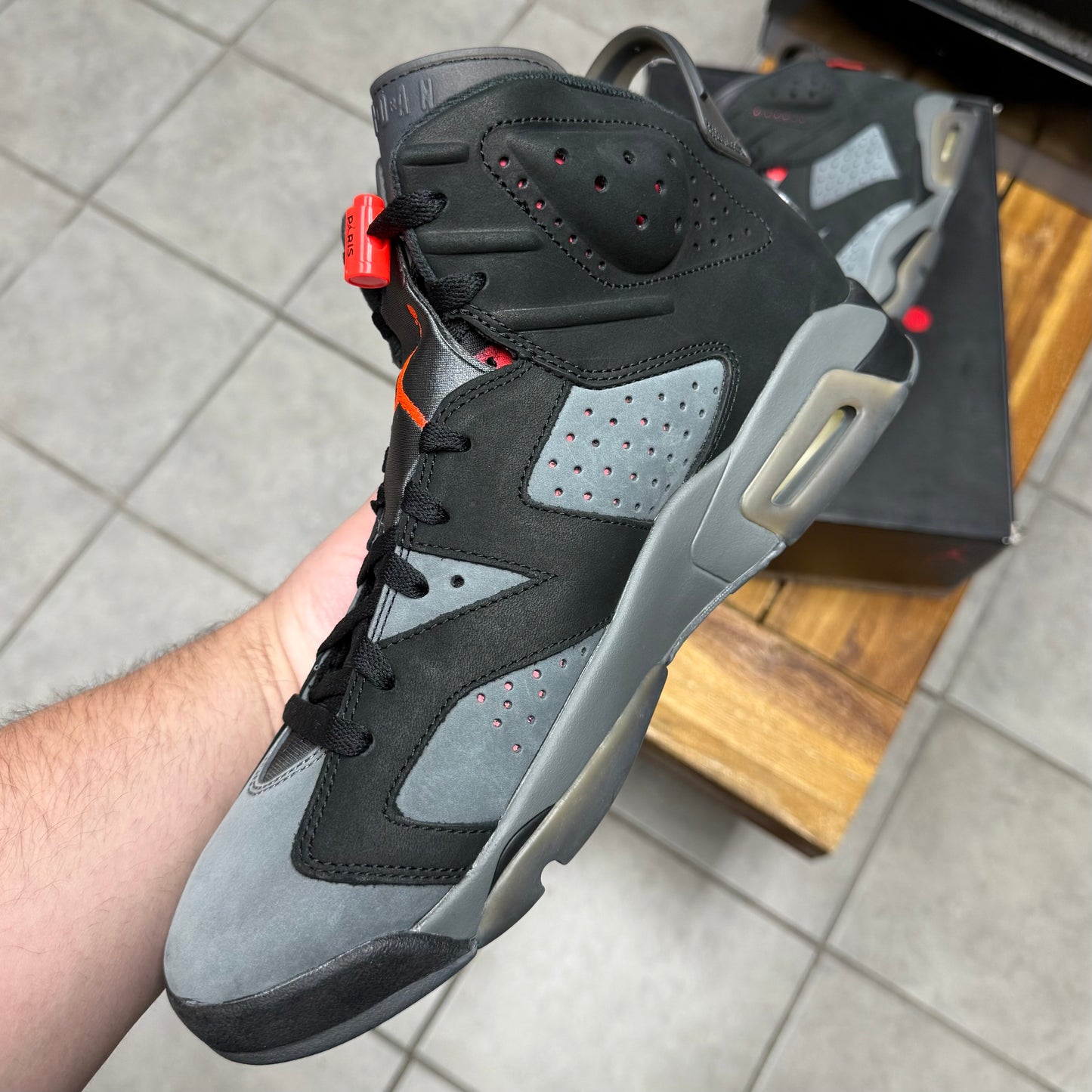 Paris Saint-Germain x Air Jordan 6
Retro Iron Grey