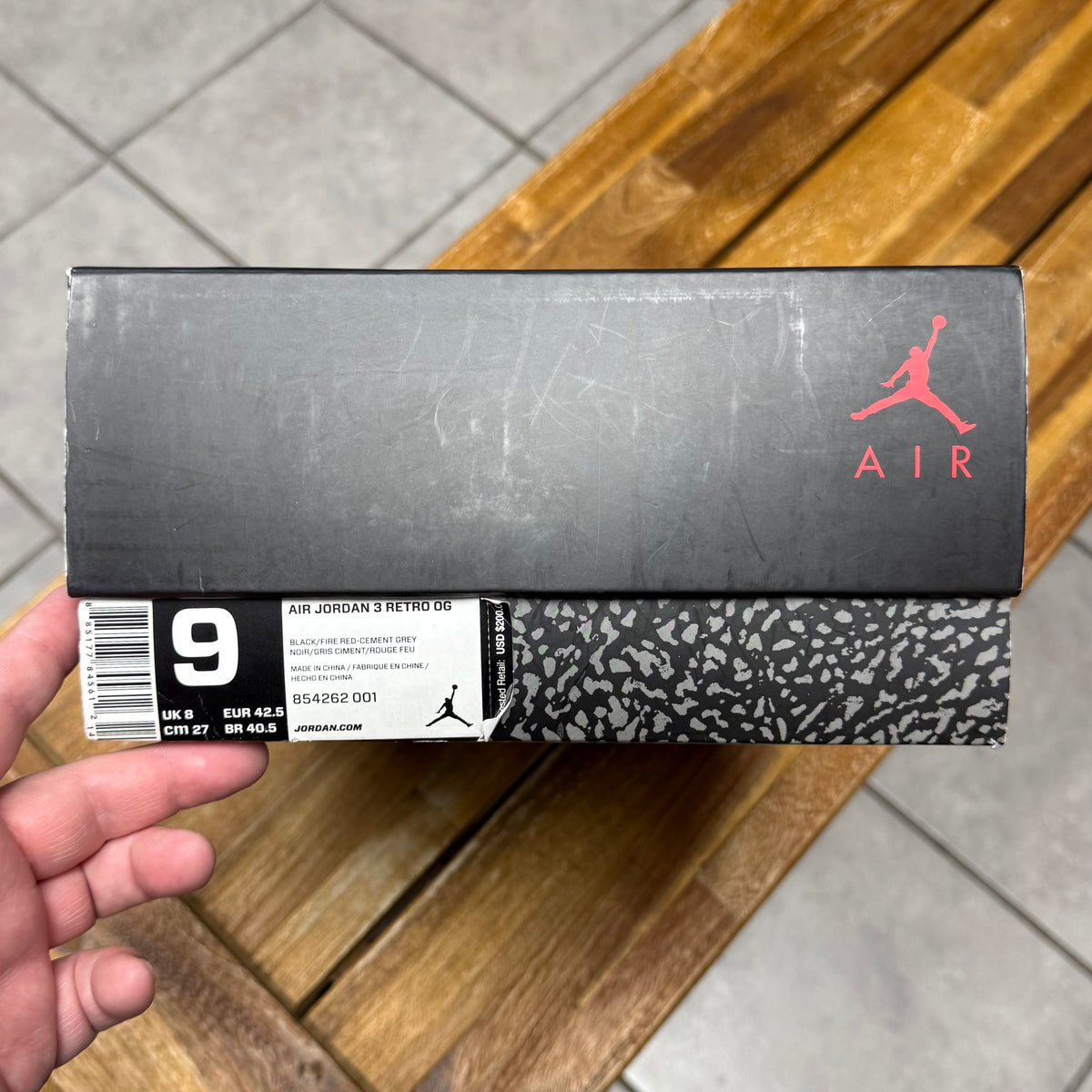 Jordan 3 Black Cement 2018 (Worn)