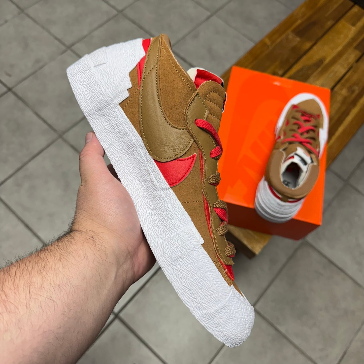 Blazer Low x sacai British Tan (Worn)