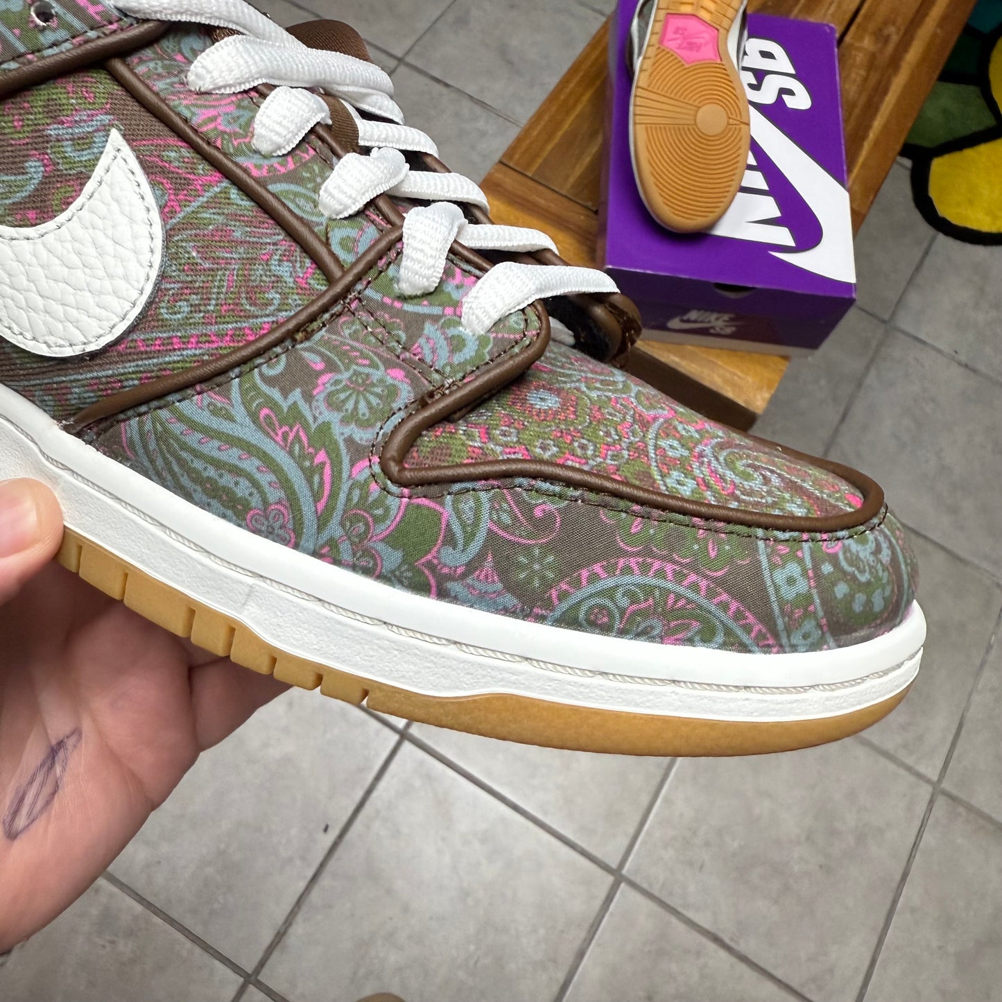 SB Dunk Low Paisley Brown (Worn)