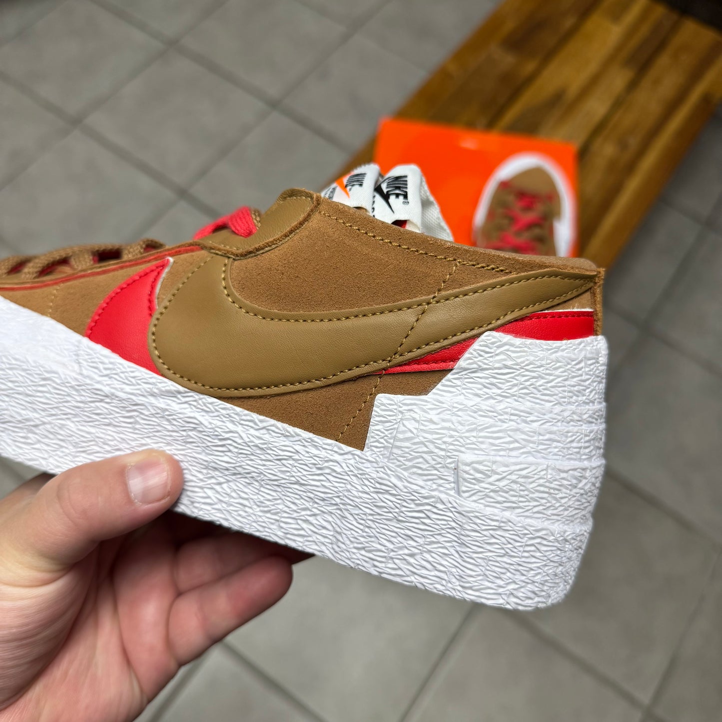Blazer Low x sacai British Tan (Worn)
