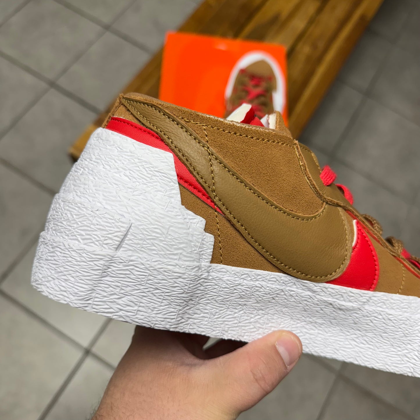 Blazer Low x sacai British Tan (Worn)