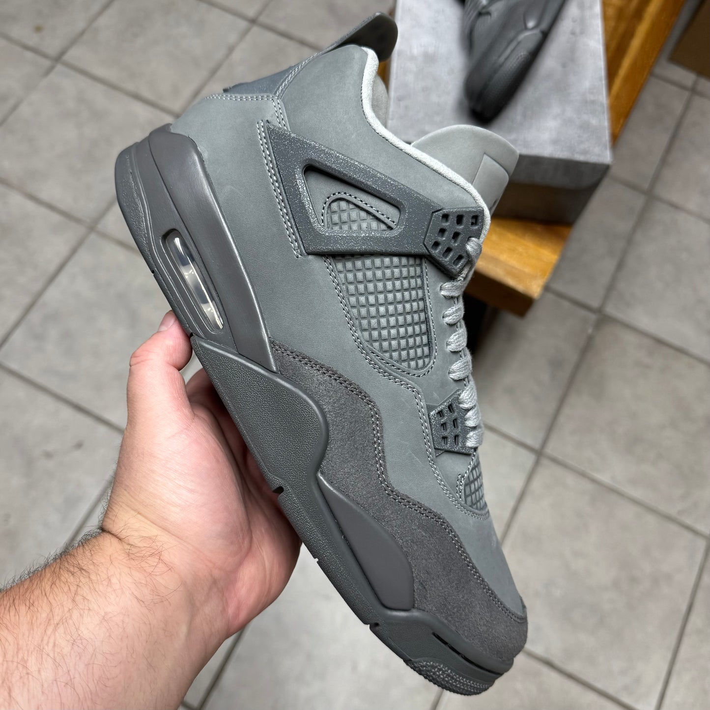Jordan 4 Wet Cement (Worn)
