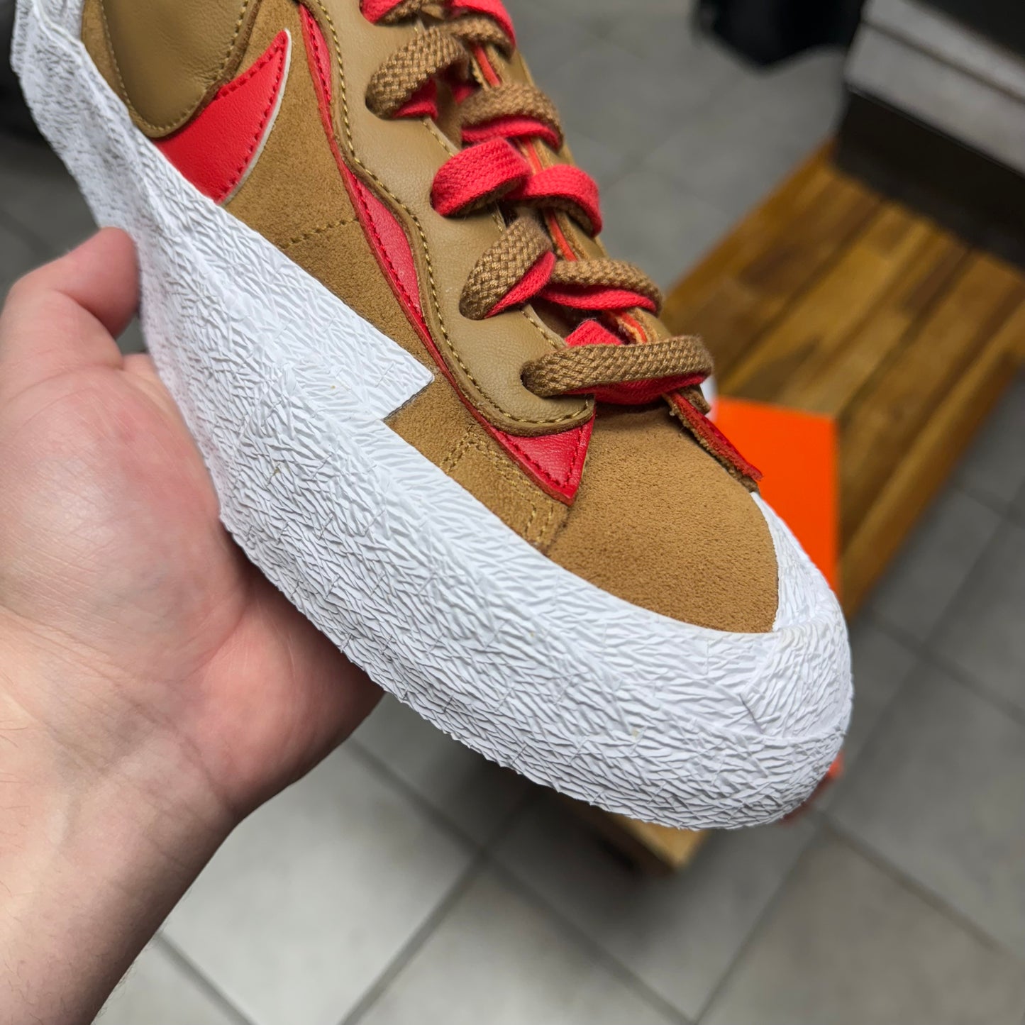 Blazer Low x sacai British Tan (Worn)