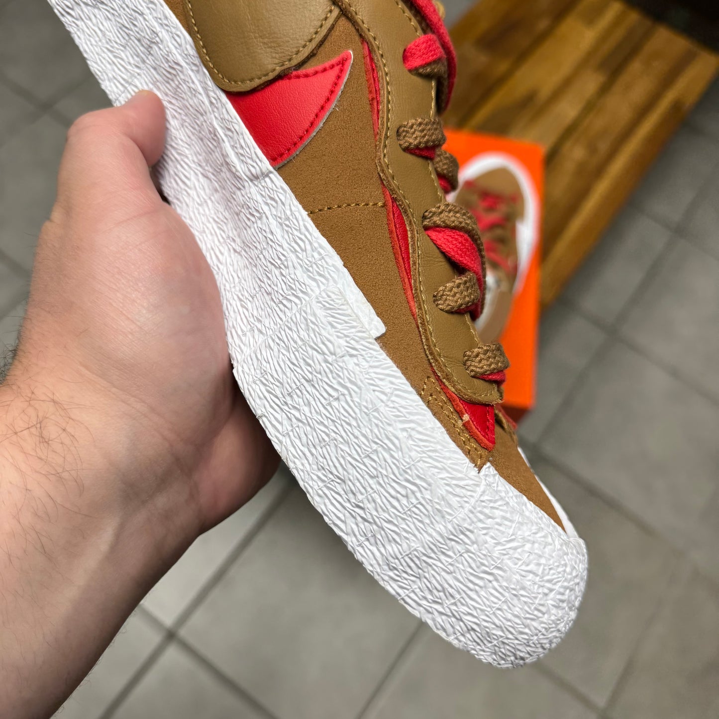 Blazer Low x sacai British Tan (Worn)