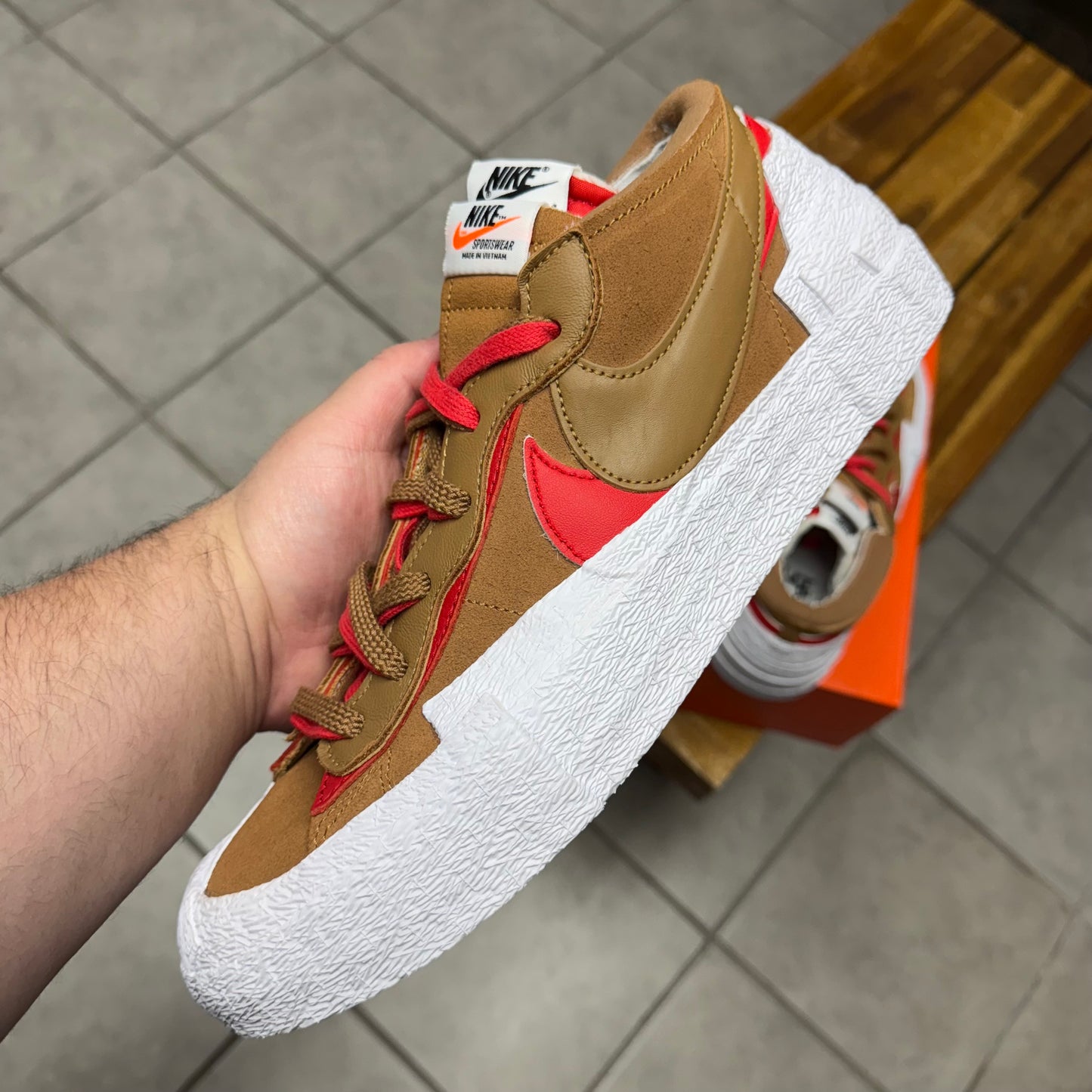Blazer Low x sacai British Tan (Worn)