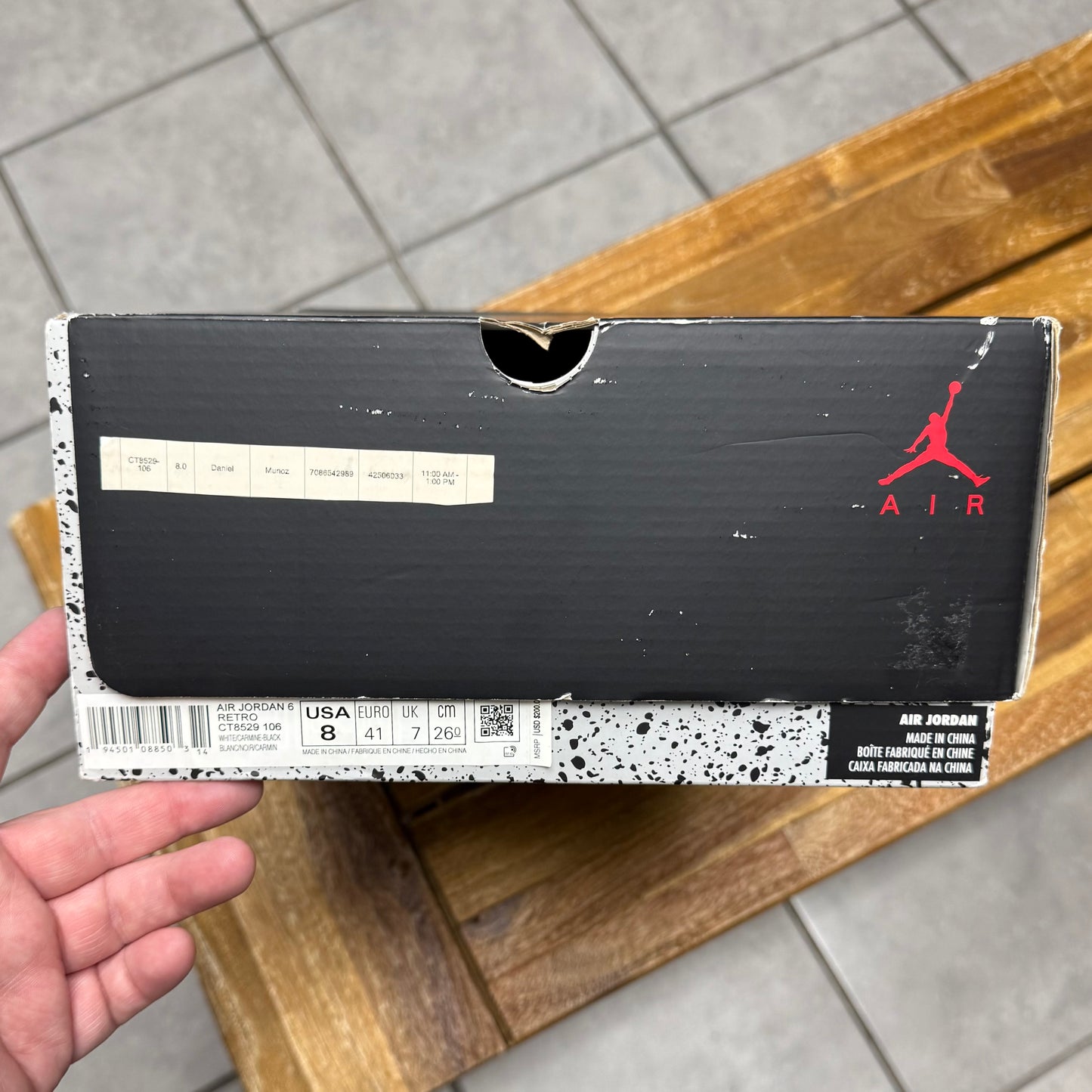 Jordan 6 Carmine (Worn)