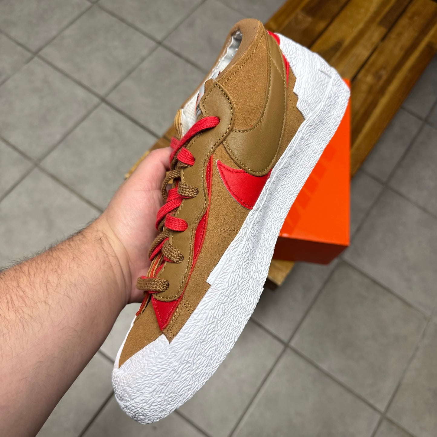 Blazer Low x sacai British Tan (Worn)