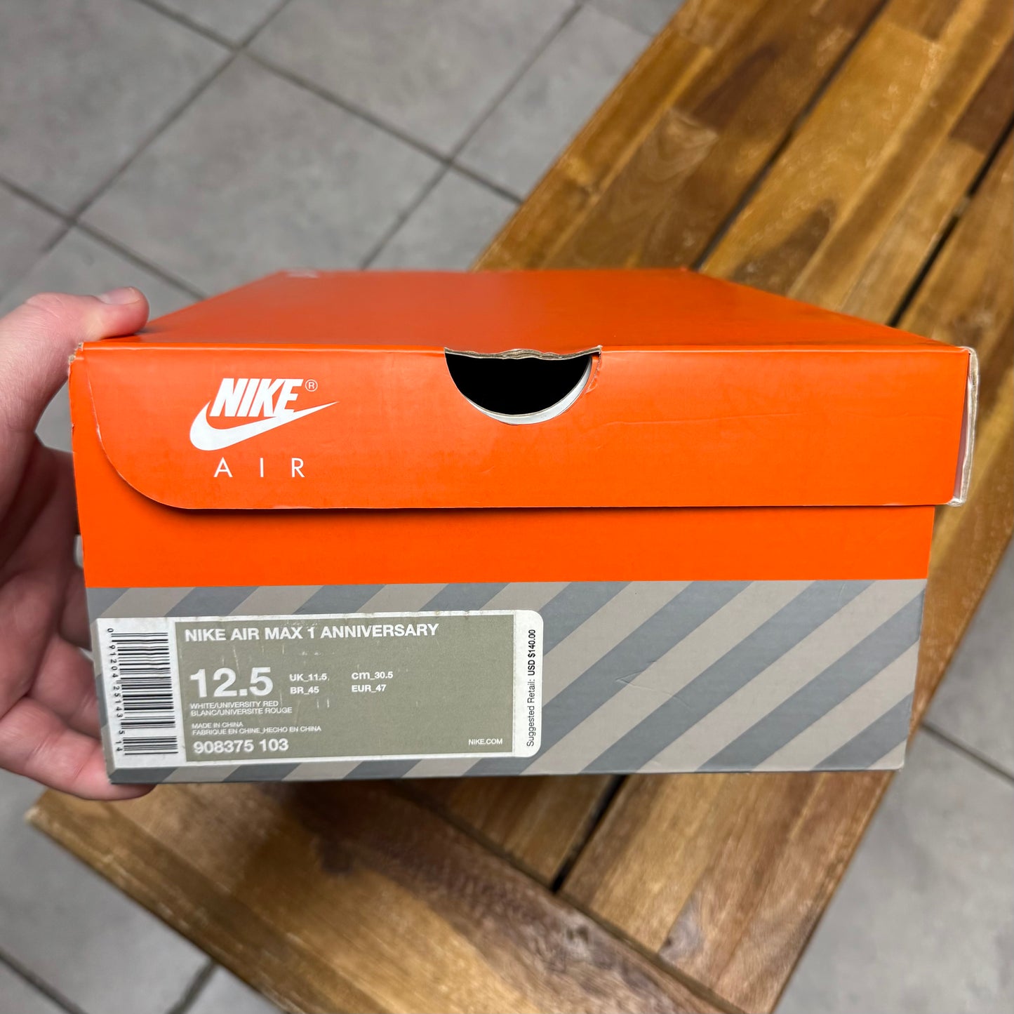 Air Max 1 OG Anniversary Red (Worn)