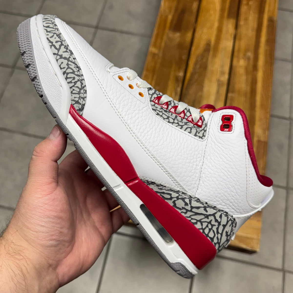 Jordan 3 Cardinal Red (Worn)