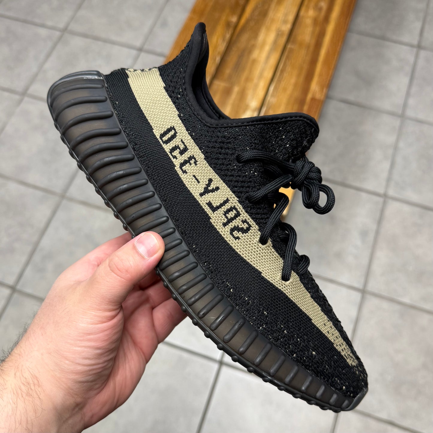 Yeezy 350 V2 Core Black Green (Worn)