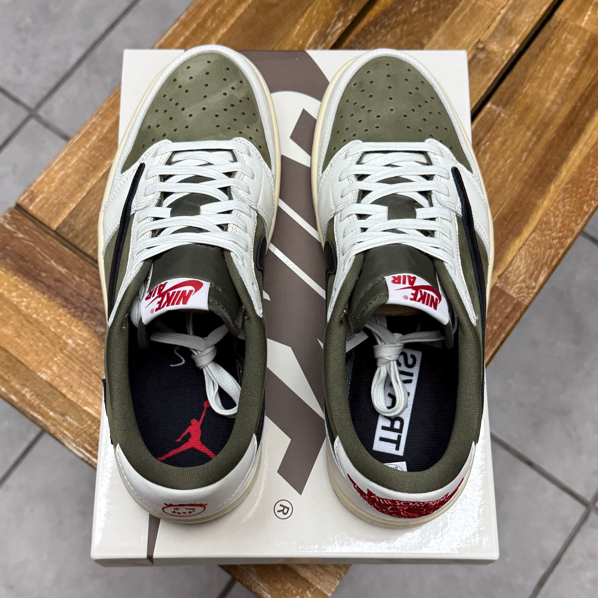 Jordan 1 Low OG x Travis Scott Medium Olive (Worn)