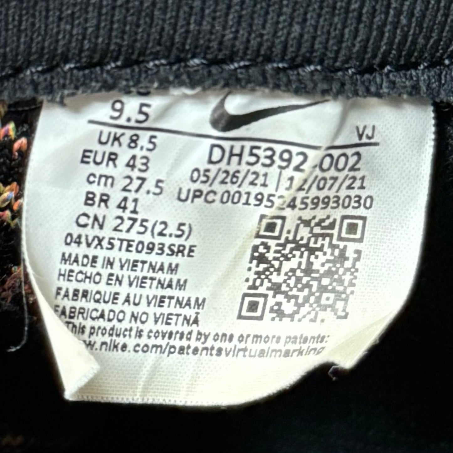 Nike React Infinity Run Flyknit 3 Black Multi (Worn)