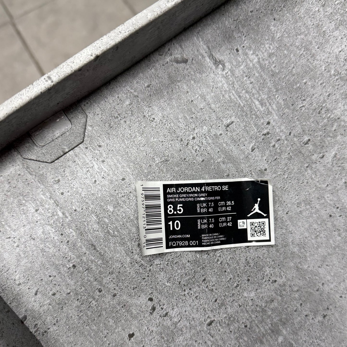 Jordan 4 Wet Cement (Worn)