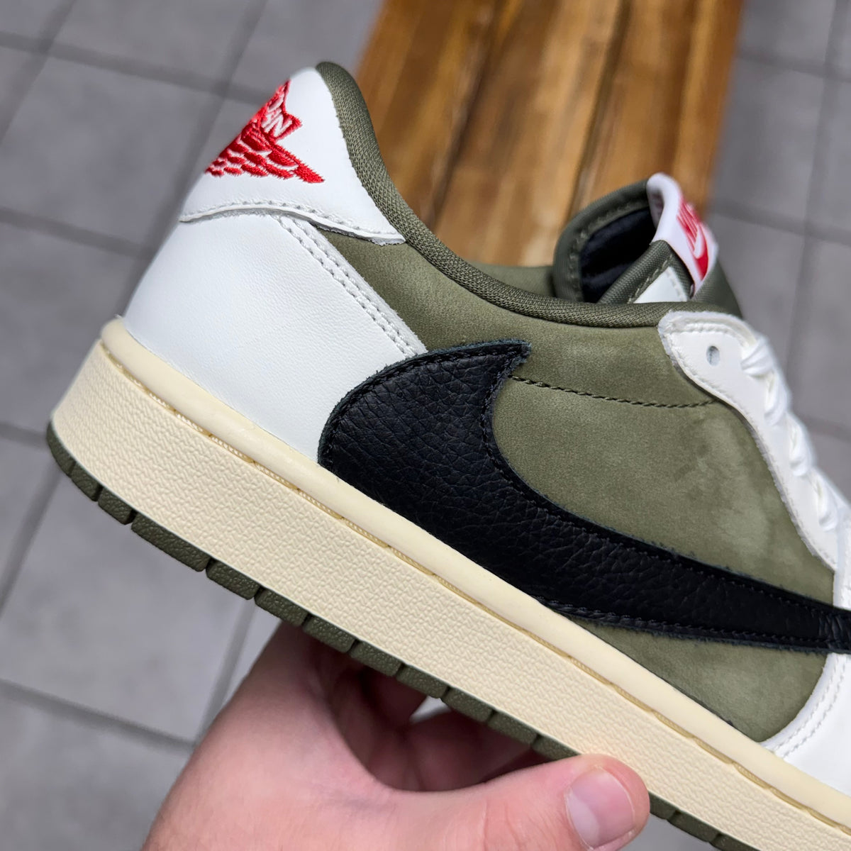 Jordan 1 Low OG x Travis Scott Medium Olive (Worn)