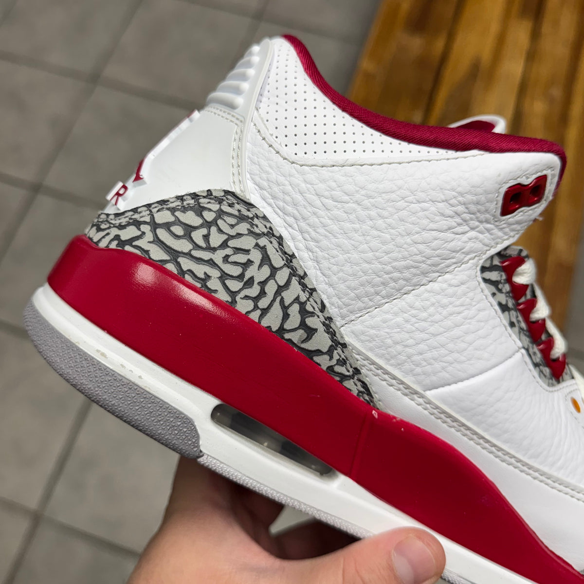Jordan 3 Cardinal Red (Worn)