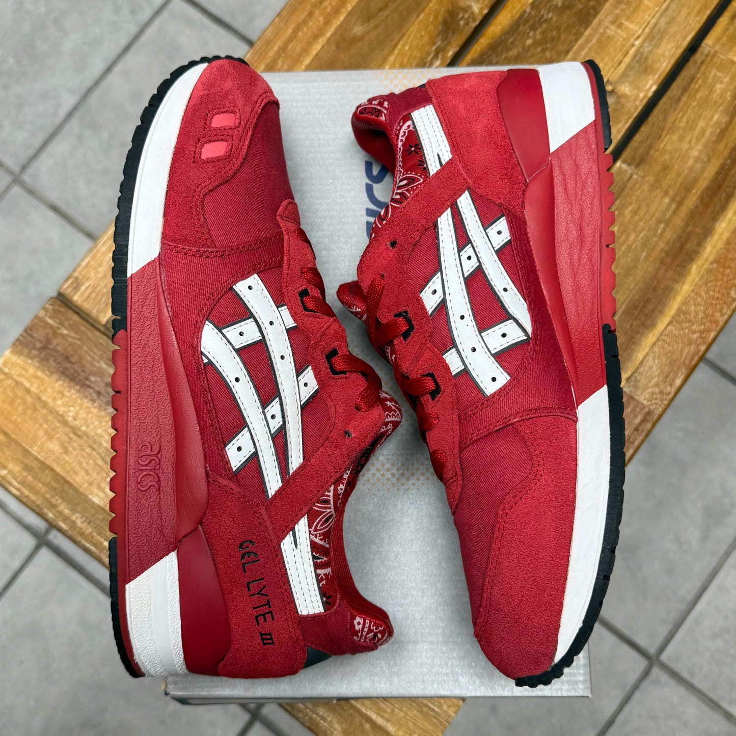ASICS Gel Lyte 3 Red Bandana (Worn)