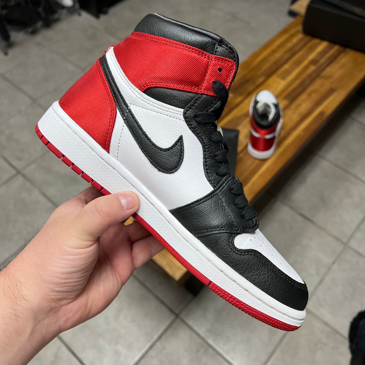 Jordan 1 High Satin Black Toe (Women’s/Worn)