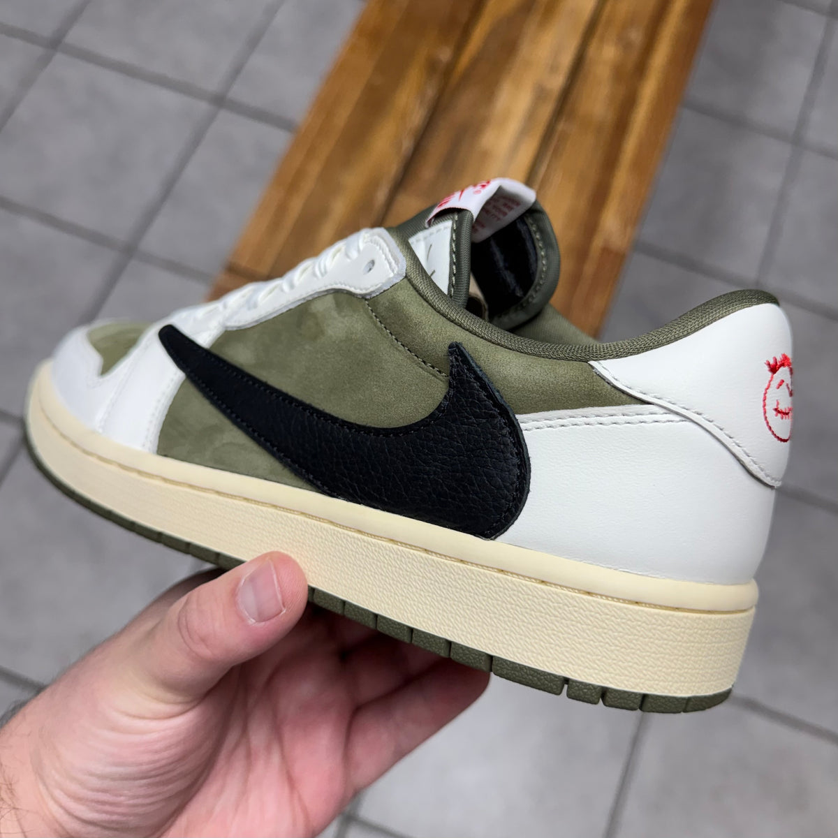 Jordan 1 Low OG x Travis Scott Medium Olive (Worn)