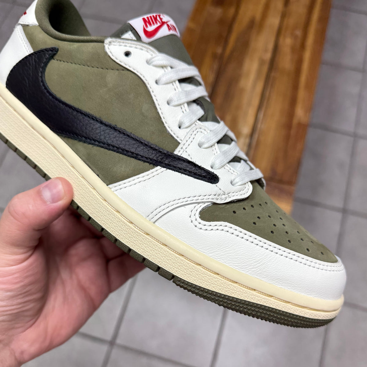 Jordan 1 Low OG x Travis Scott Medium Olive (Worn)