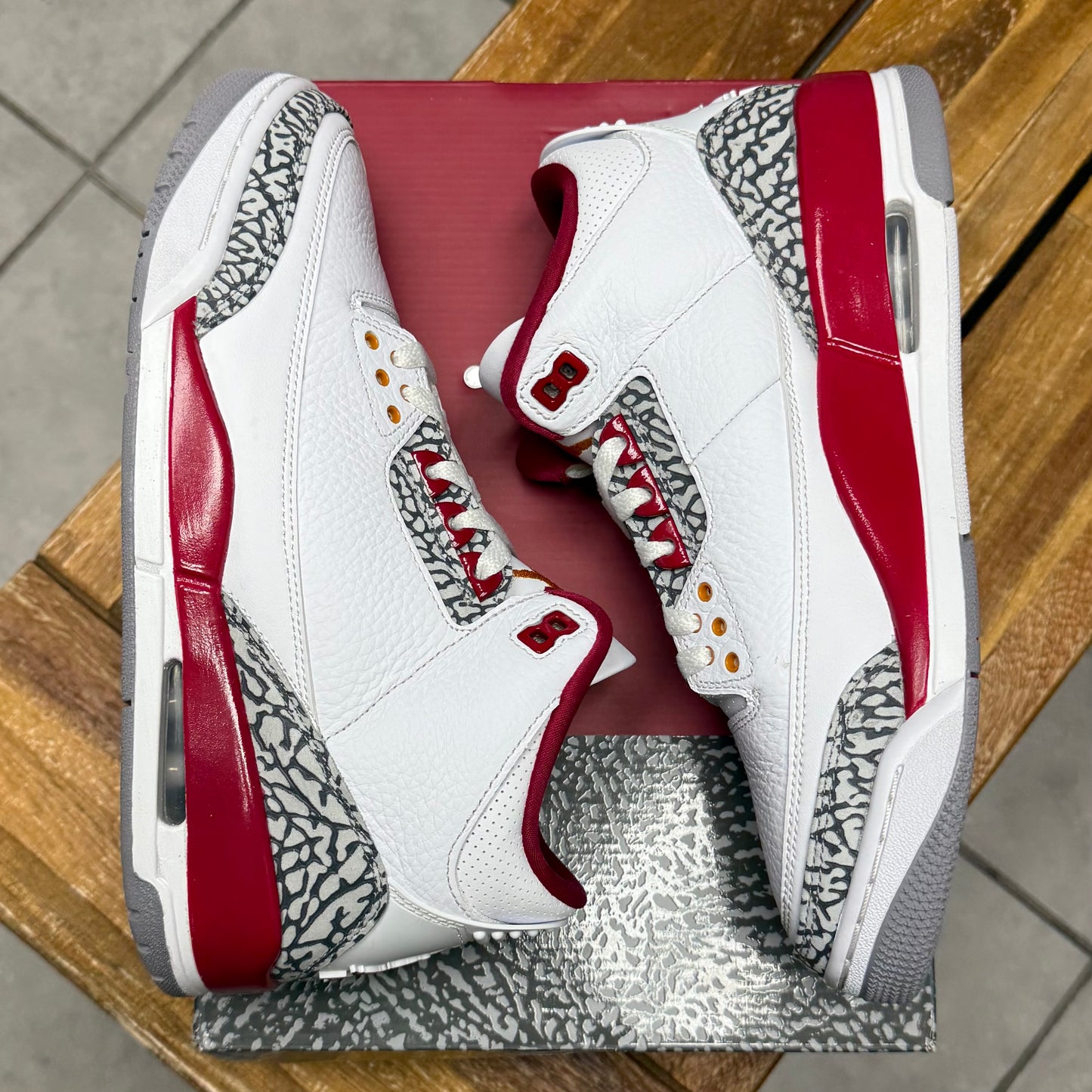Jordan 3 Cardinal Red (Worn)