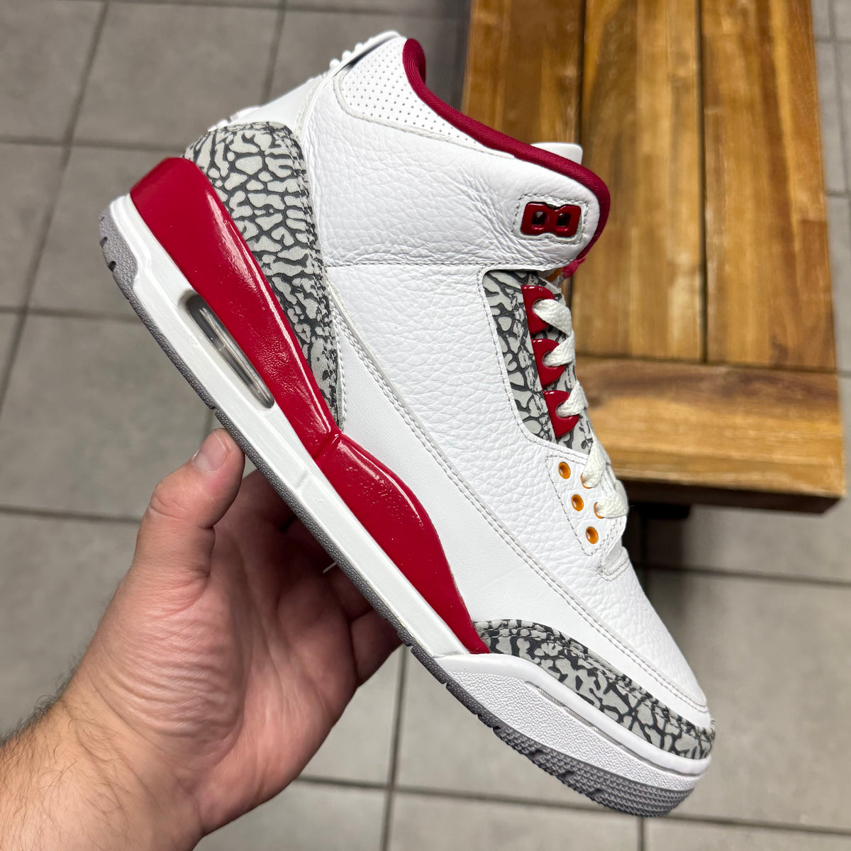 Jordan 3 Cardinal Red (Worn)