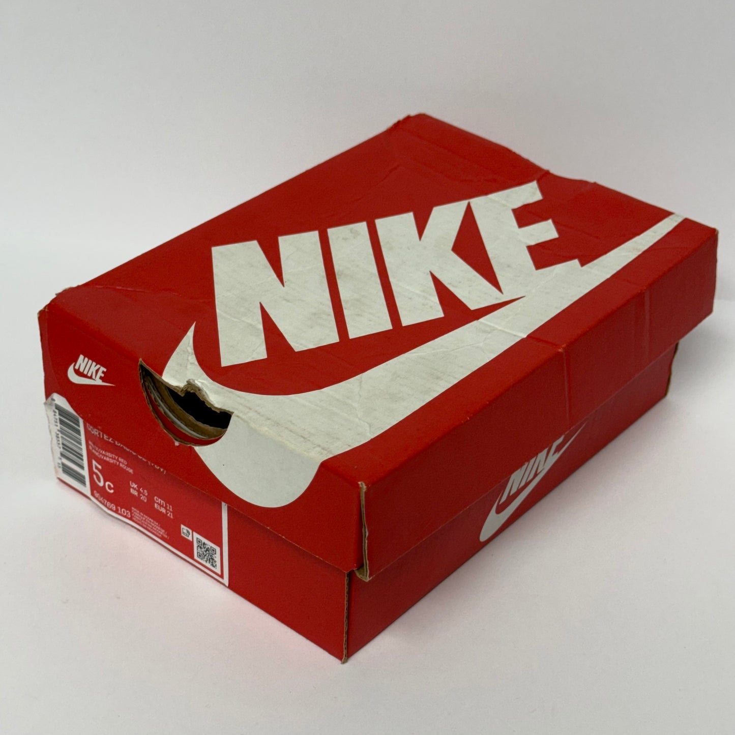 Nike Cortez White Varsity Red TD (Worn)