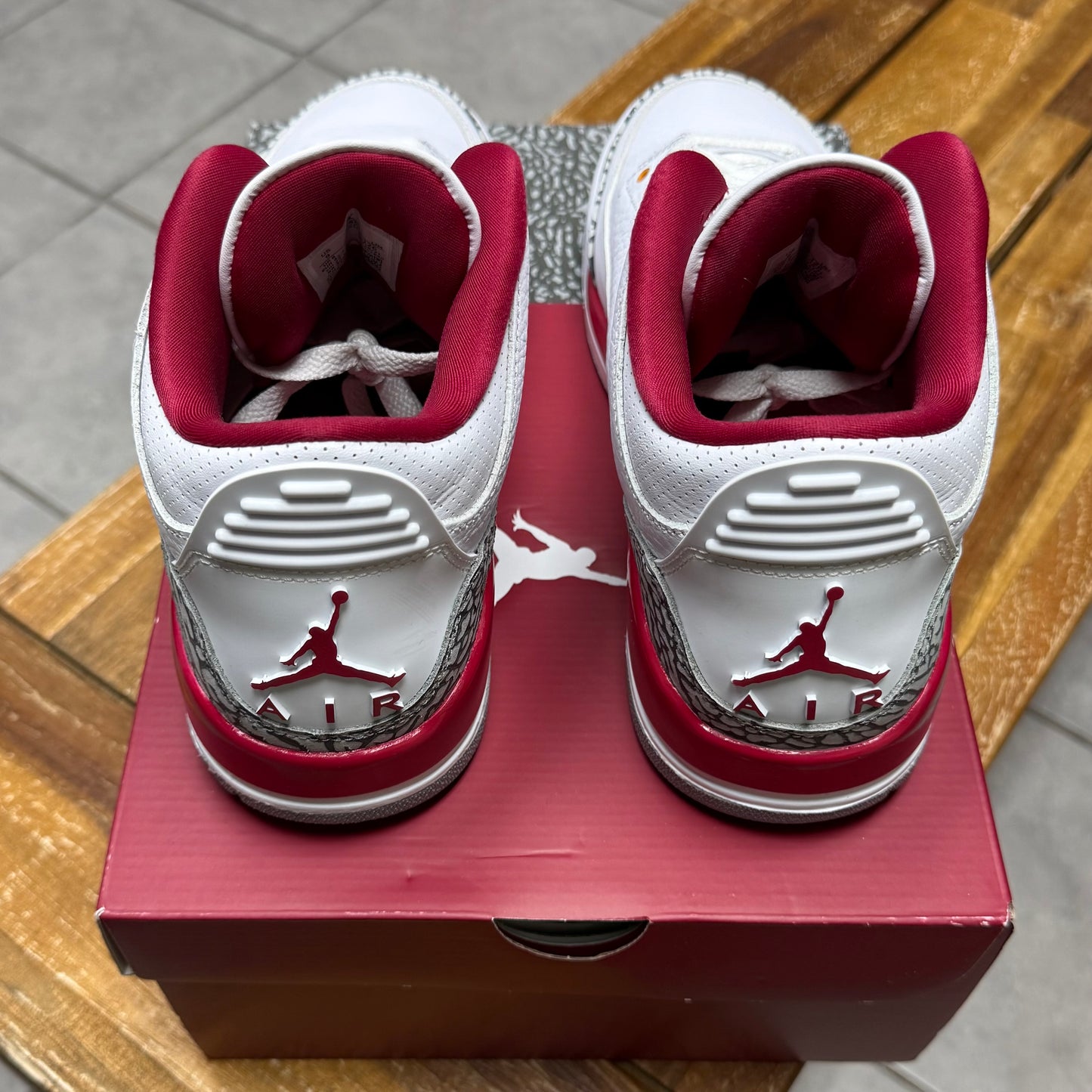 Jordan 3 Cardinal Red (Worn)