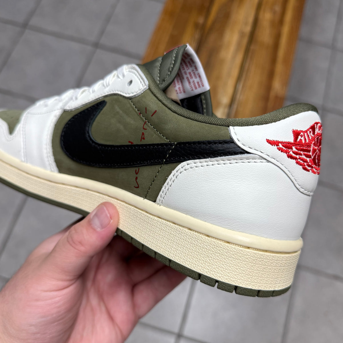 Jordan 1 Low OG x Travis Scott Medium Olive (Worn)