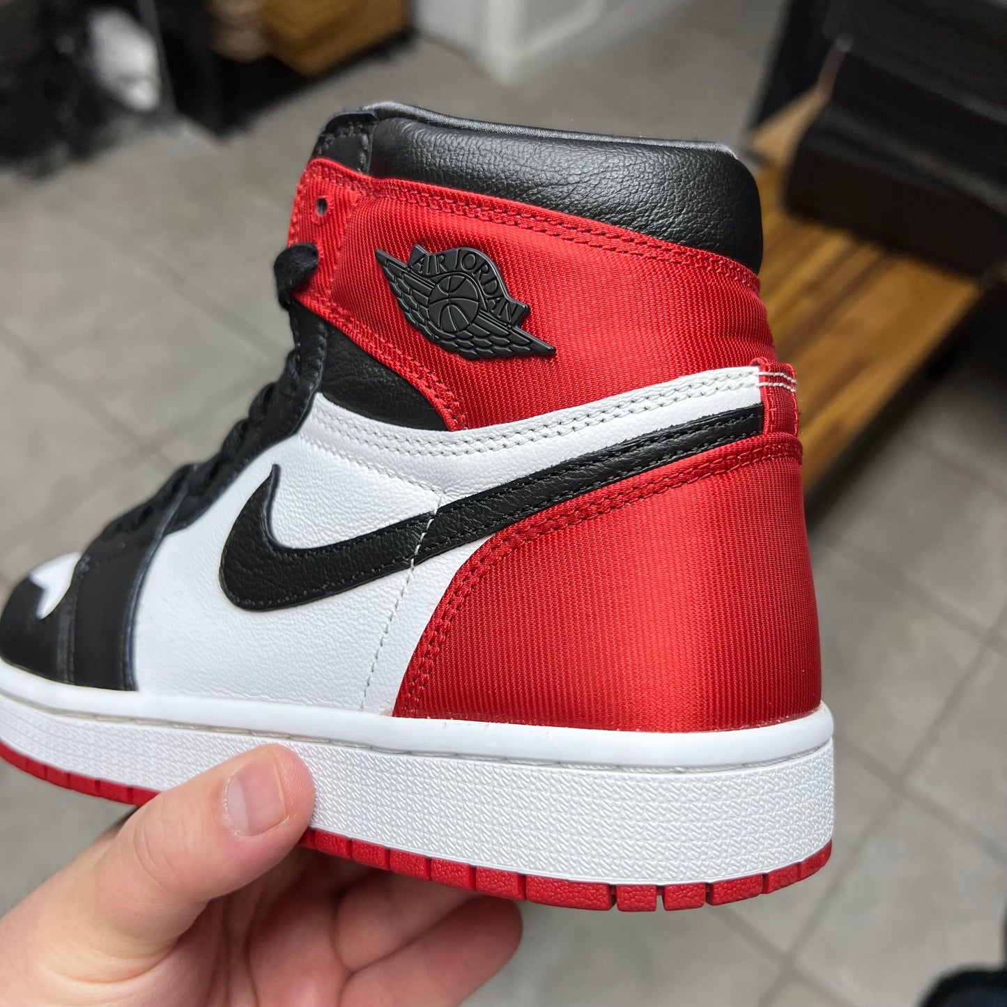 Jordan 1 High Satin Black Toe (Women’s/Worn)